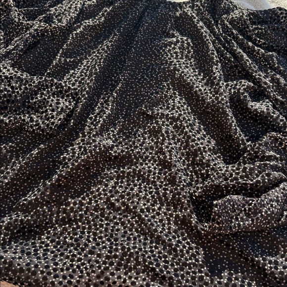 Express Black White Velvet Detail Blouse Small | Sheer Long Sleeve Party Top - Picture 3 of 7